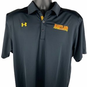 Maryland Terrapins Under Armour Mens Polo Black